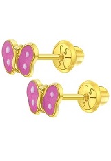 gorgeous gold enamel butterfly stud earrings for kids